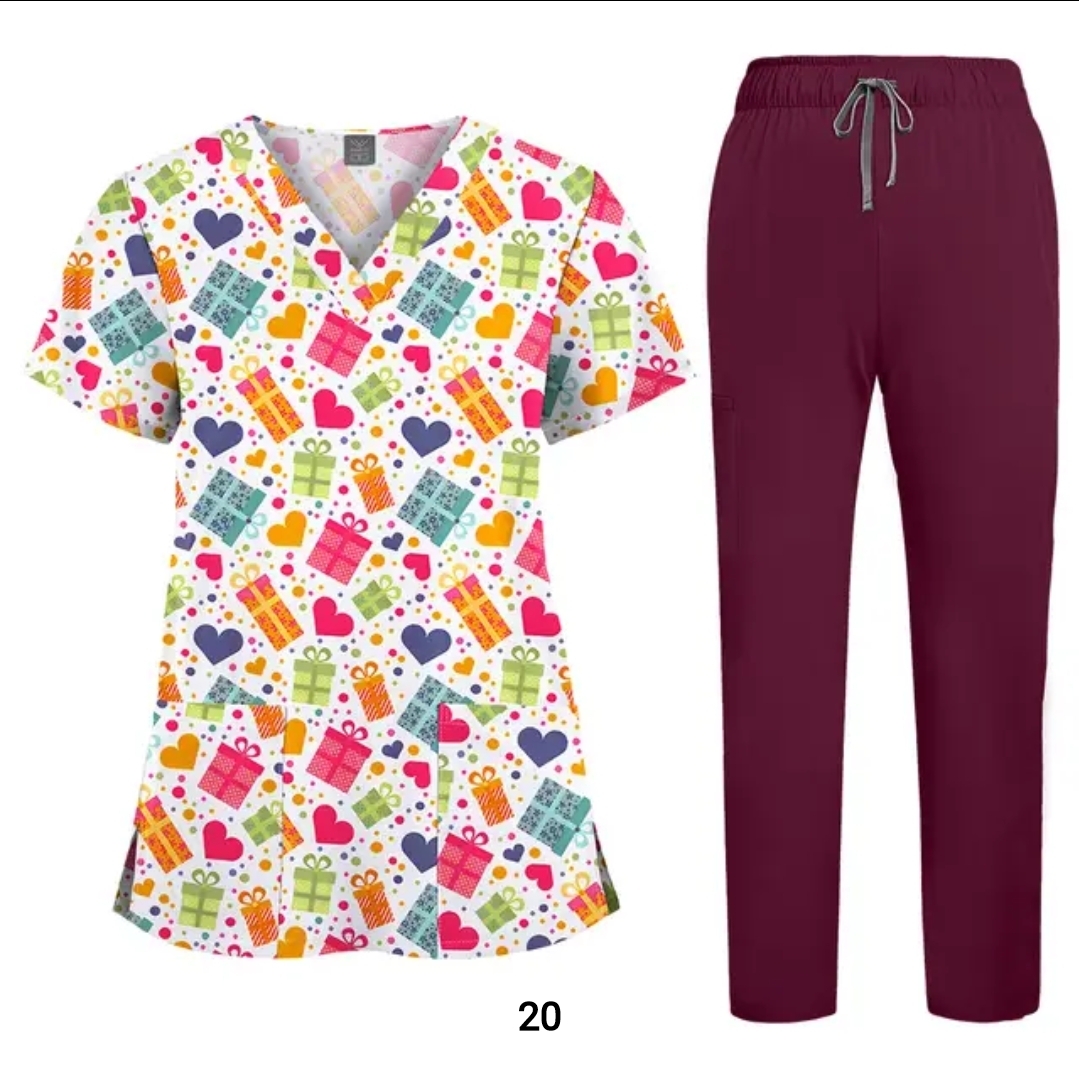 V-Neck Scrub Set – Top & Jogger Pant